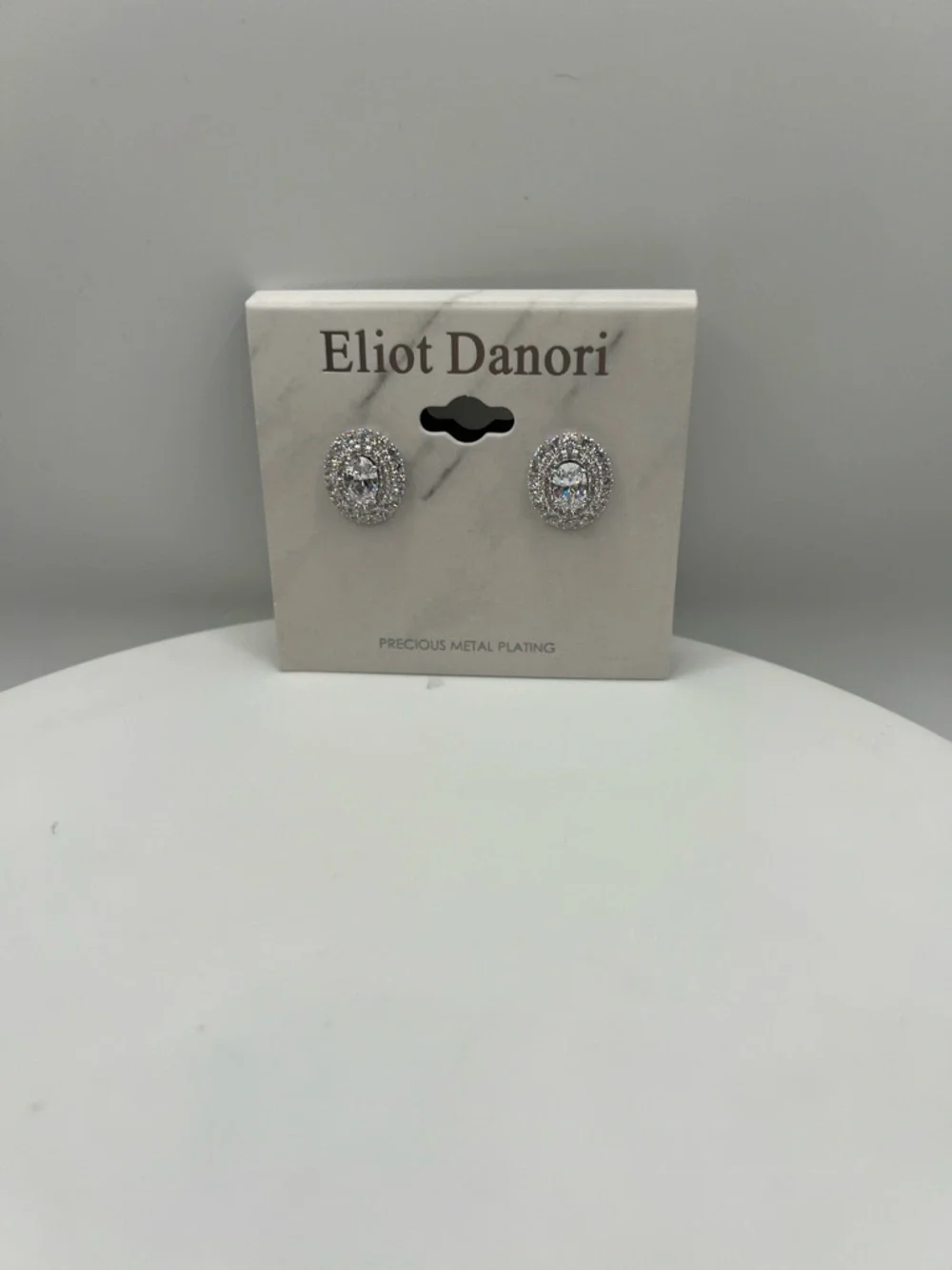 Eliot Danori Oval Crystal Halo Stud Earrings